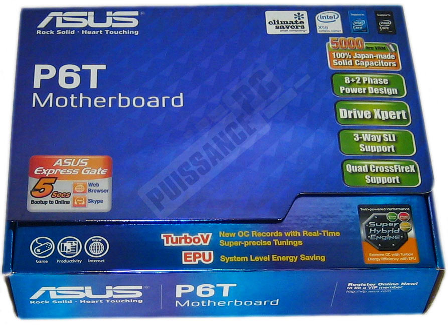 Comparatif cartes mères X58 boite Asus P6T