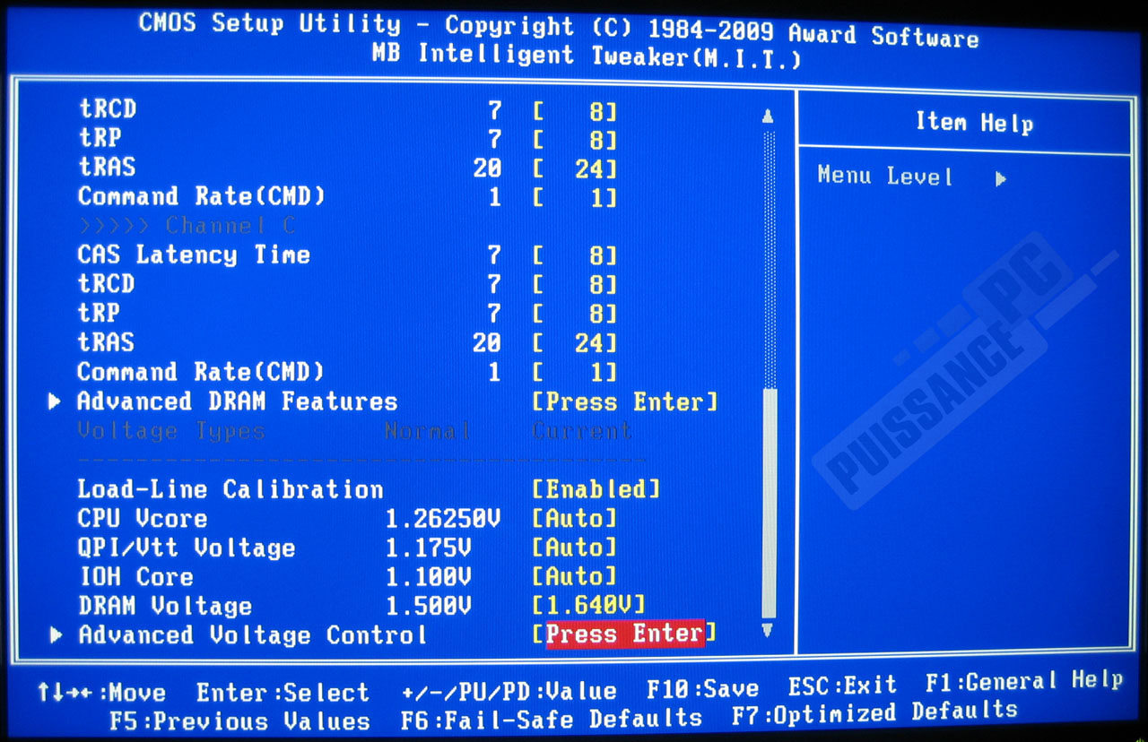 Comparatif cartes mères X58 bios Gigabyte