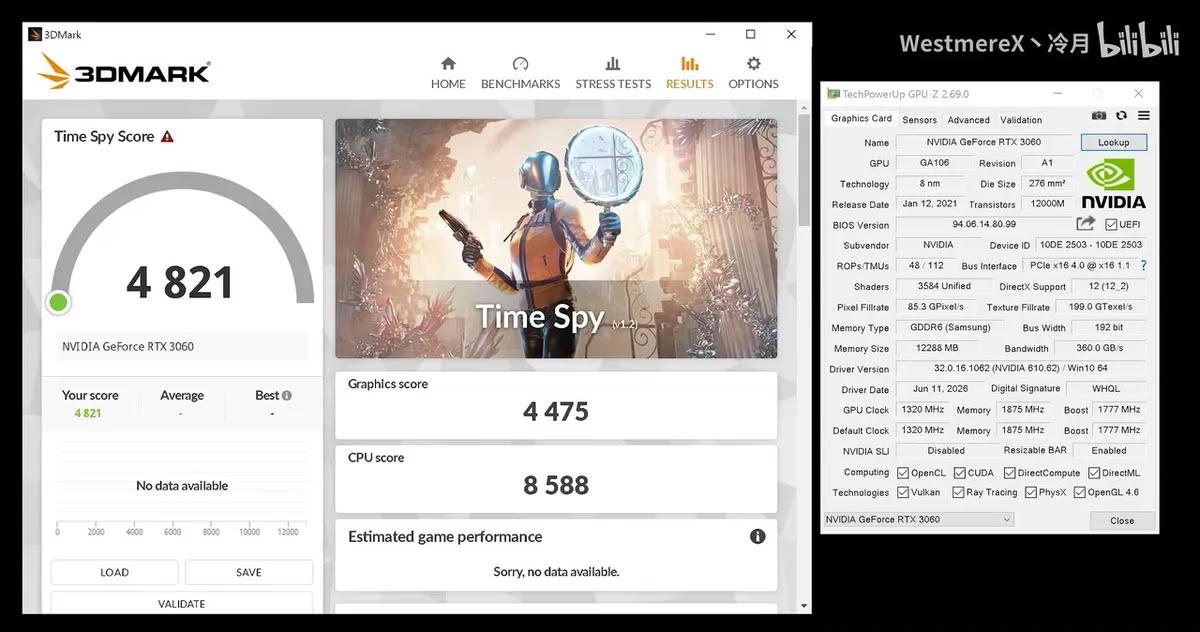 score 3dmark rtx 3060 blower sans connecteur