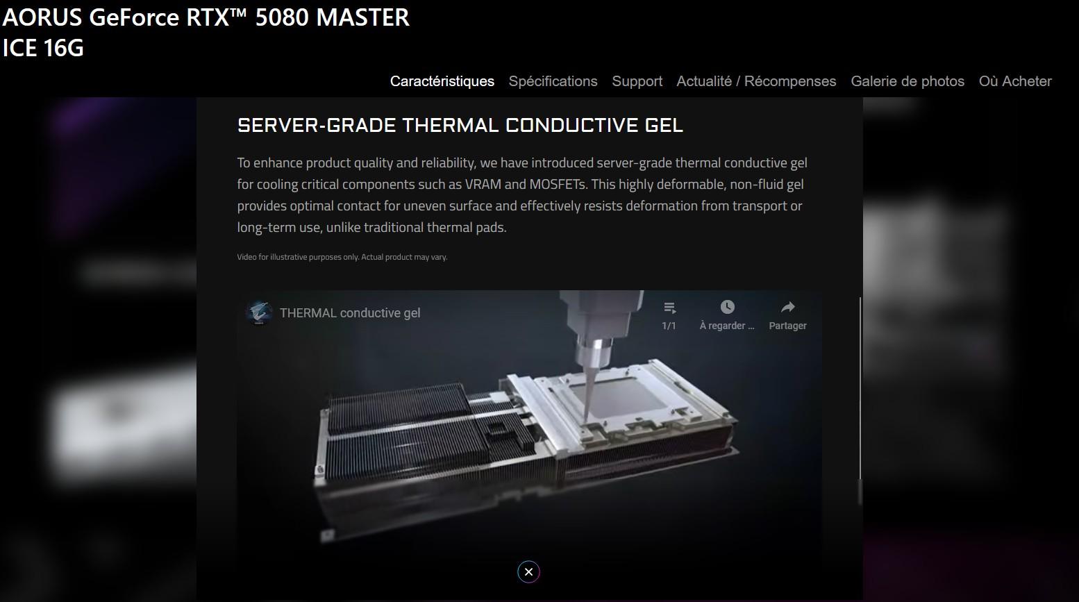 gigabyte gel rtx 5080