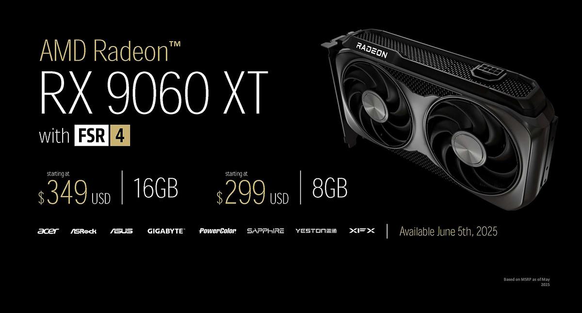 rx 9060 xt prix dollars