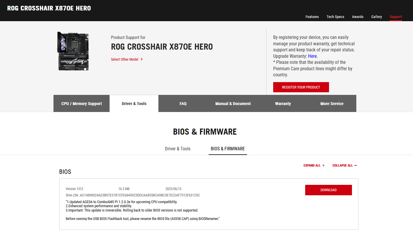 ComboAM5 PI 1.2.0.3e Asus