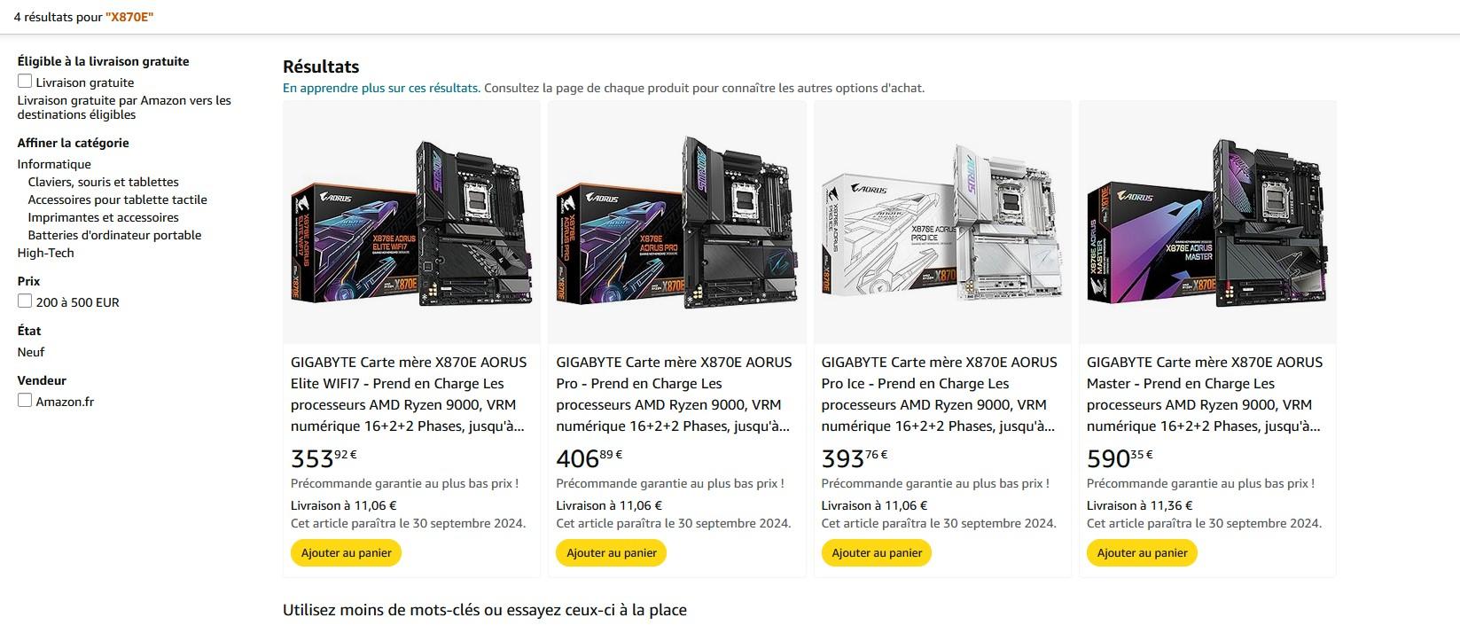 cartes mere x870e amazon