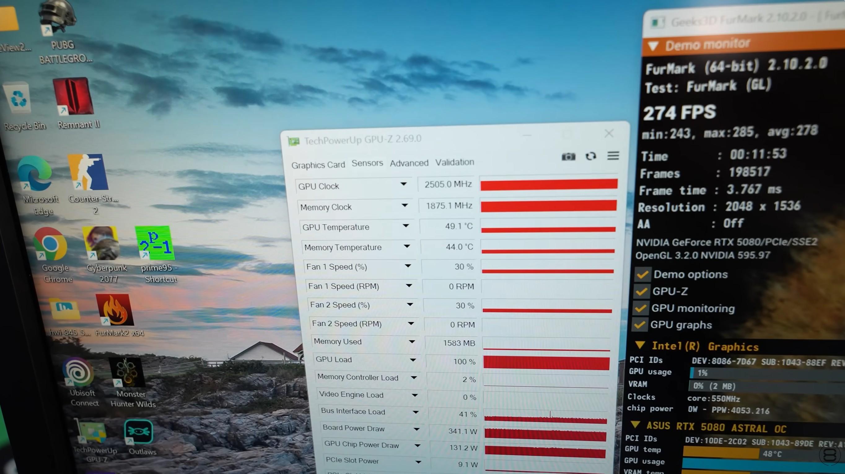 deltamate rtx 5080 astral waterblock temp