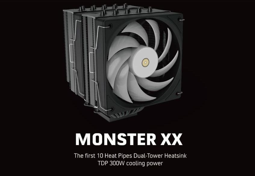 Monster XX : un monstre de ventirad à dix caloducs, capable gérer un processeur à 300 W de TDP