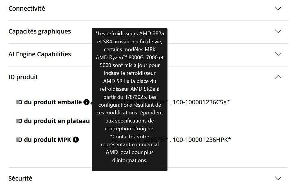 fin dissipateur message remplacement amd 