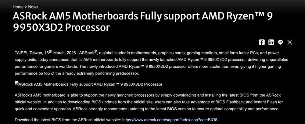 asrock ryzen 9 9950x3d2