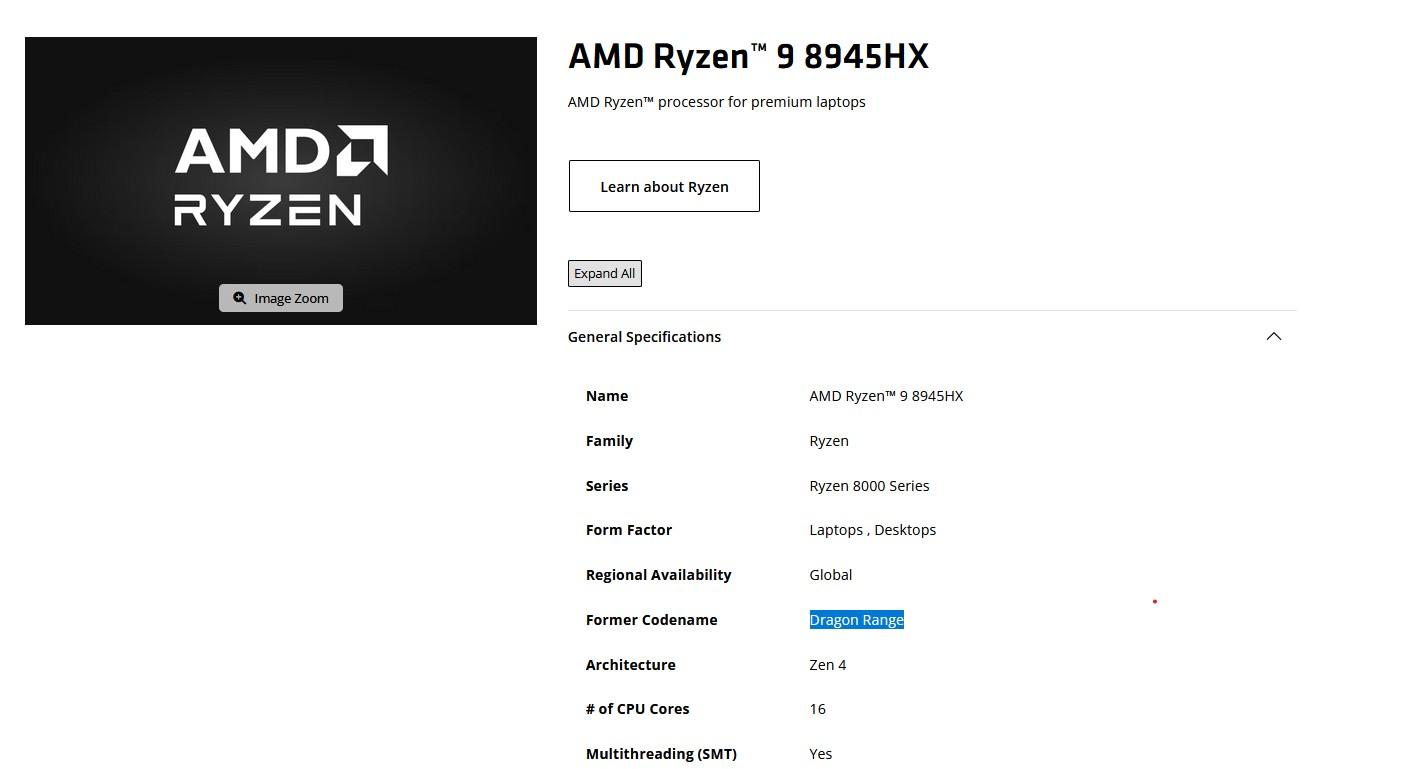 ryzen 9 8945hx dragon range