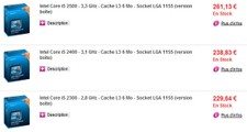 CPU s1155 chez pixmania [cliquer pour agrandir]