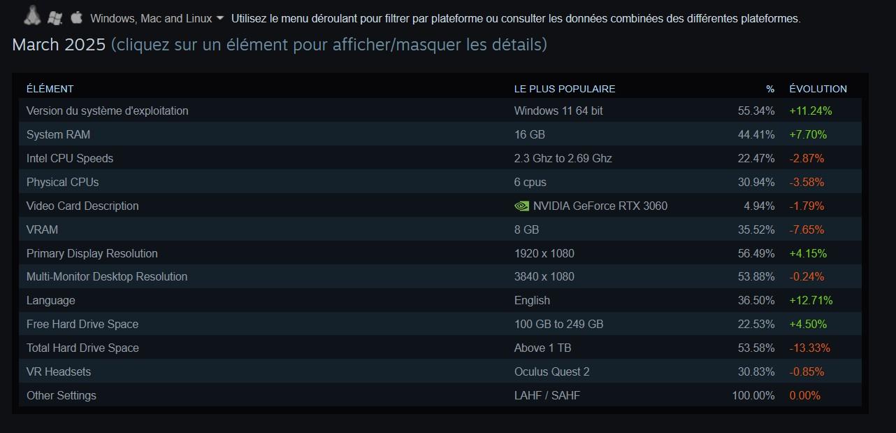 bilan general enquete steam mars 2025