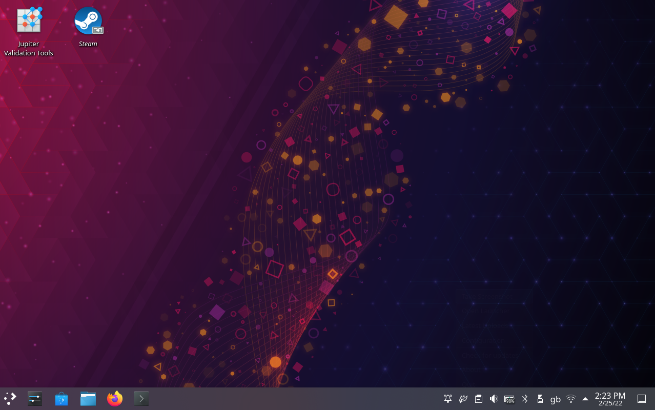 kde plasma 5.23 on steam deck desktop screenshot