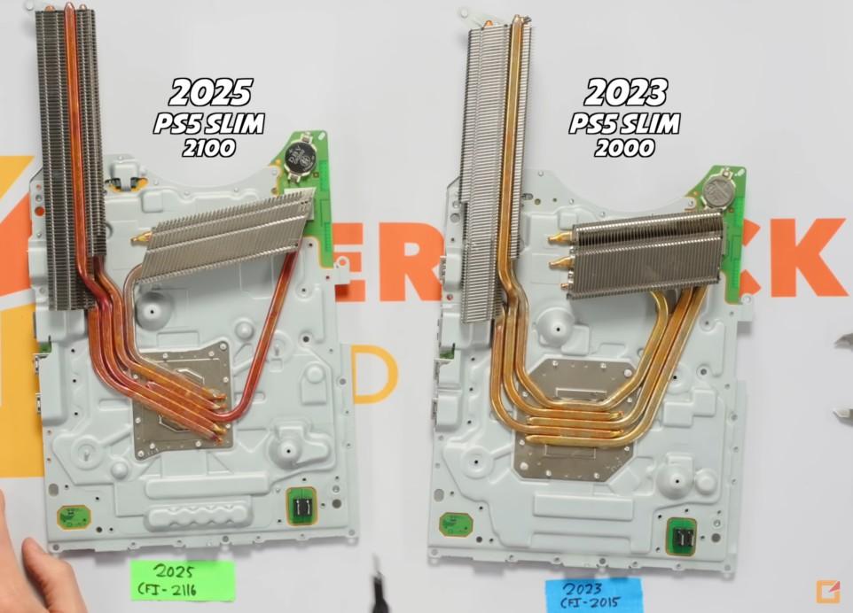 ps5 slim 2023 vs 2025 caloduc