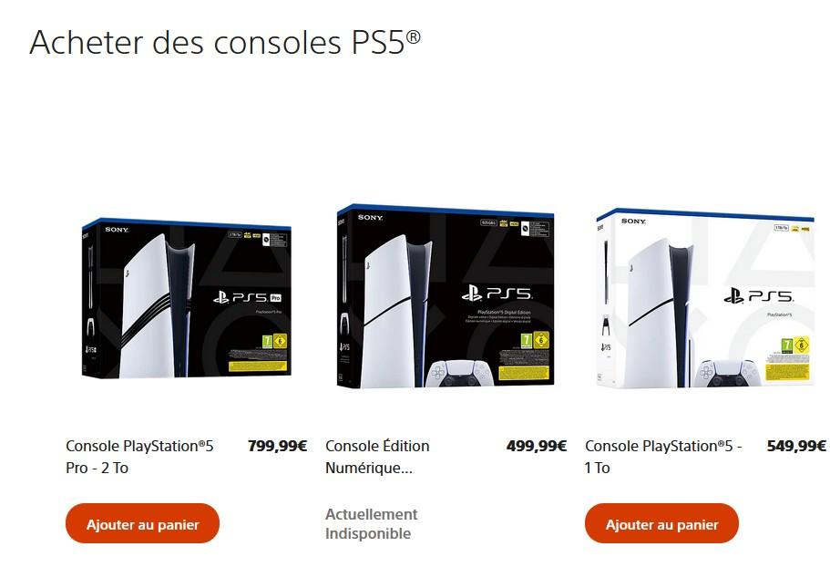 tarifs ps5