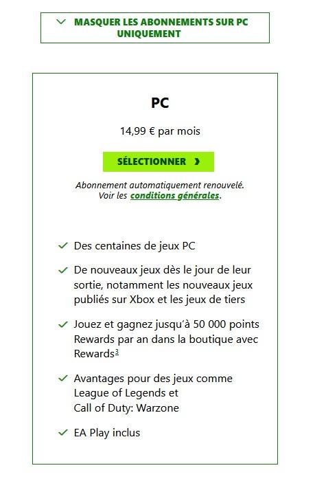 formule game pass pc