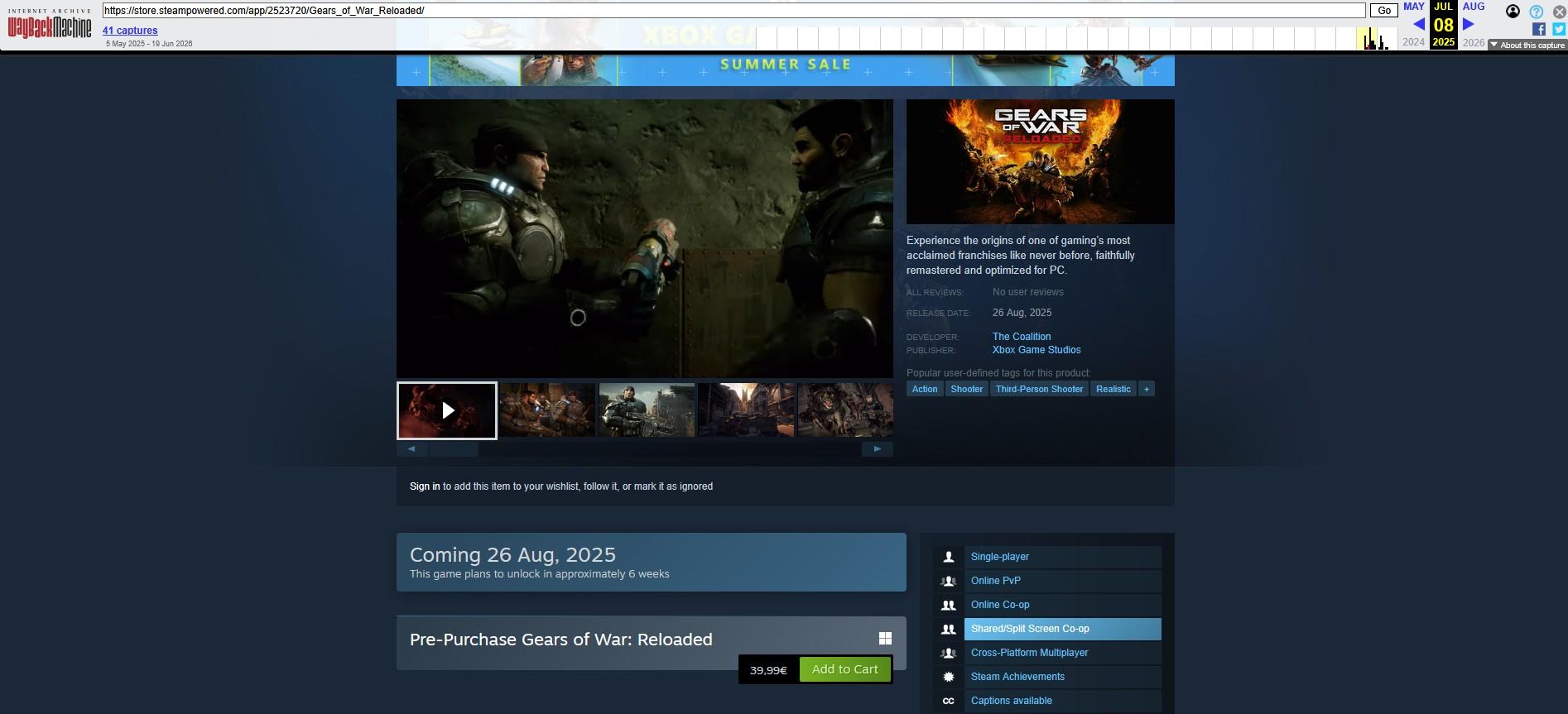 gears of war split screen waybackmachine