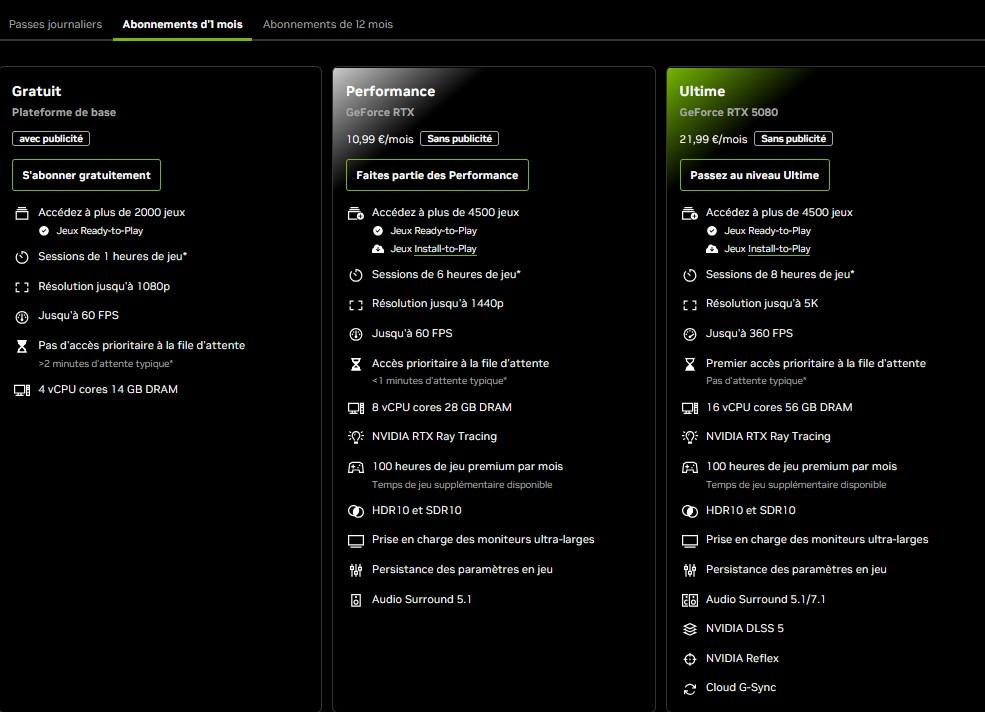 geforce now abonnements copie