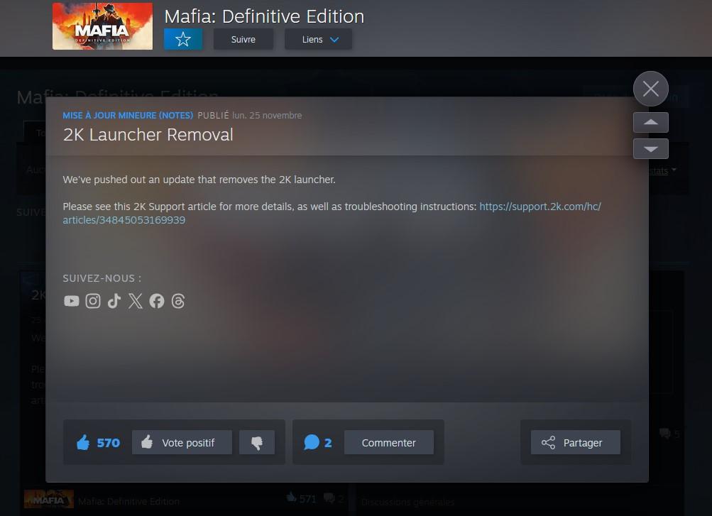 mafia definitive edition retrait launcher 2k