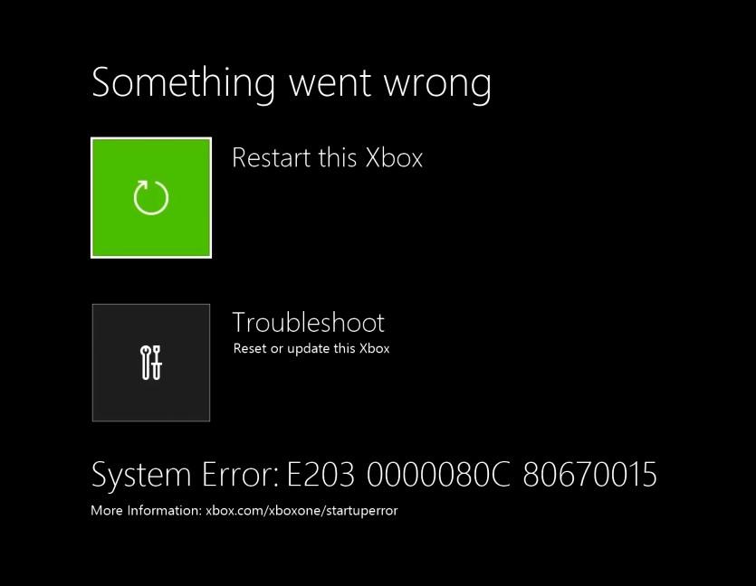 xbox one mise a jour bug