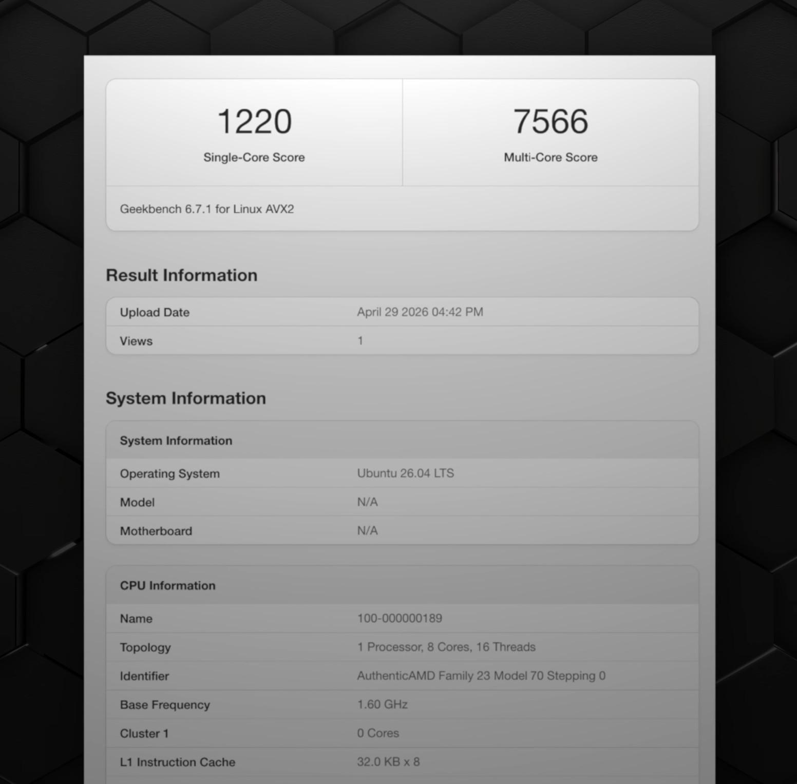 score geekbench 6 ps5 linux