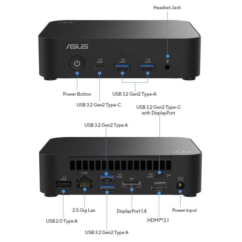 asus nuc 14 essential connectique