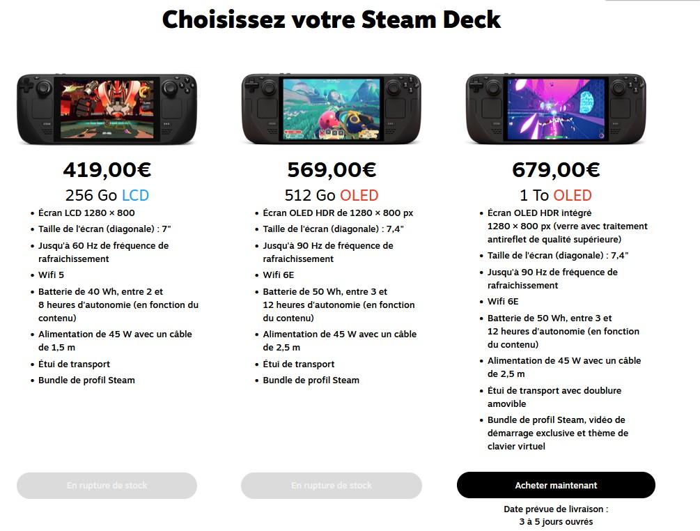 steam deck france stocks 13 fevrier 2026