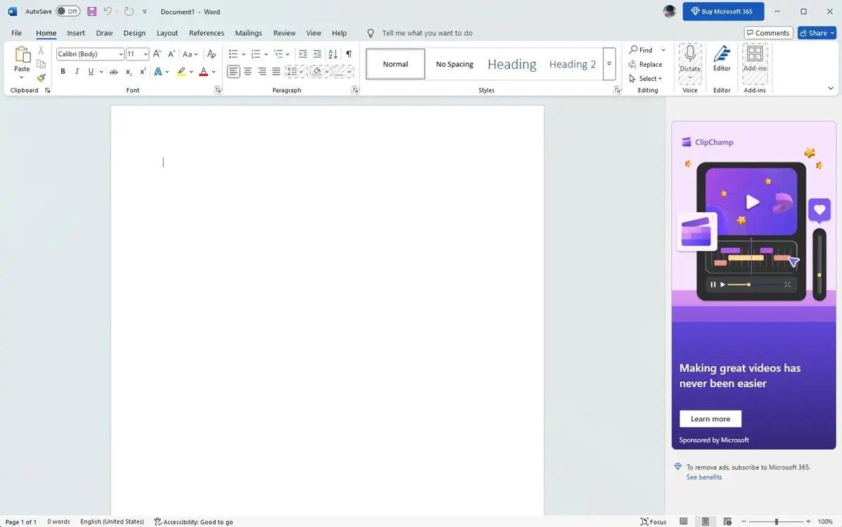 Microsoft expérimente une version gratuite d'Office, financée par la pub