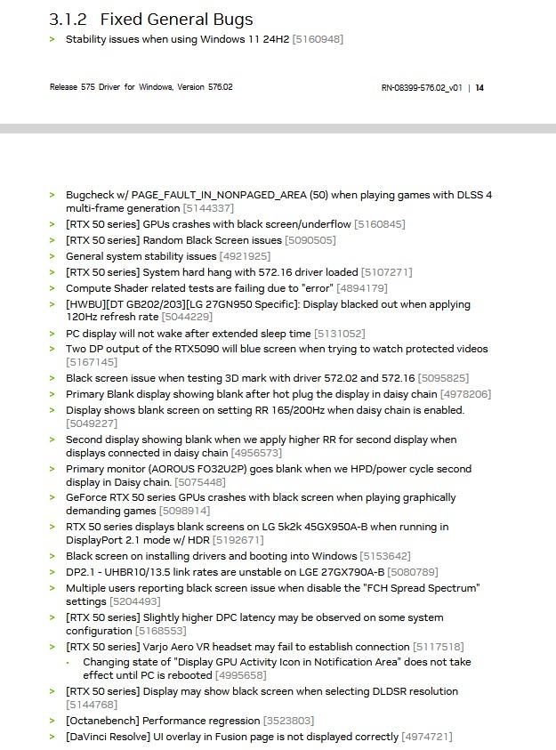 correction stabilite nvidia 576.02