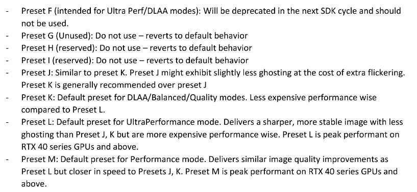 preset nvidia dlss