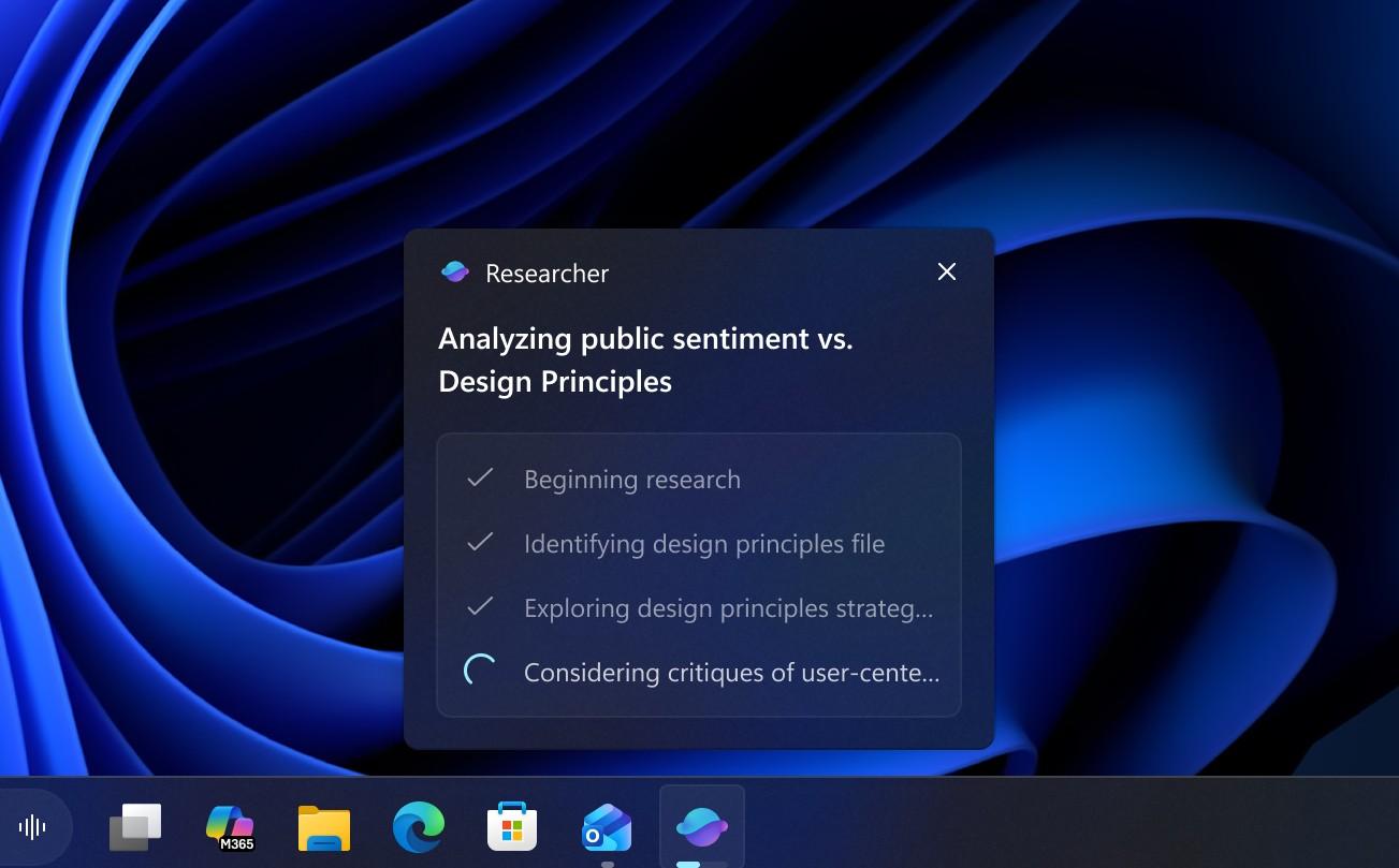 barre des taches agent microsoft