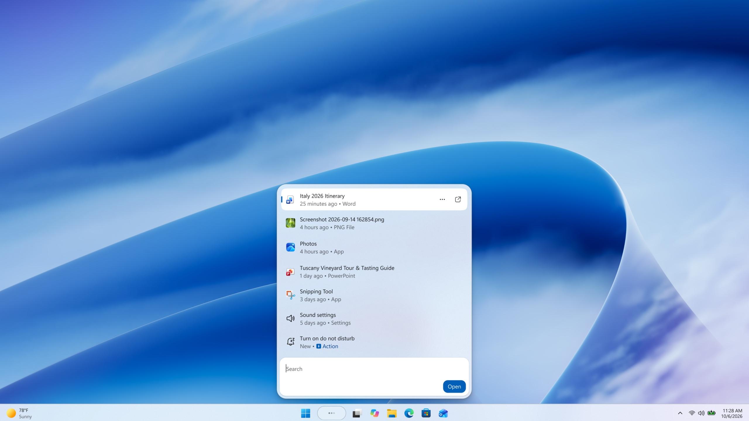 recherche nouvelle windows 11