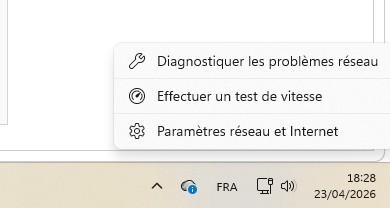 vitesse reseau windows 11