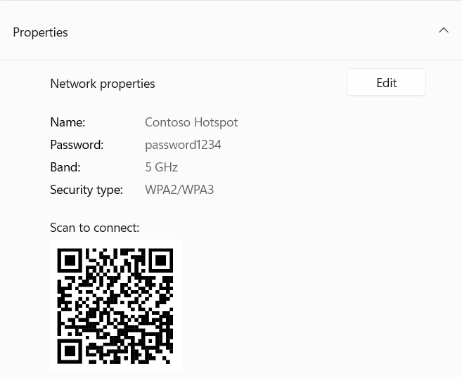 qr code wifi windows 11 24h2