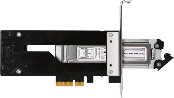 Après la carte PCIe pour SSD SATA, Icy Dock propose aussi le NVMe sur PCIe x4