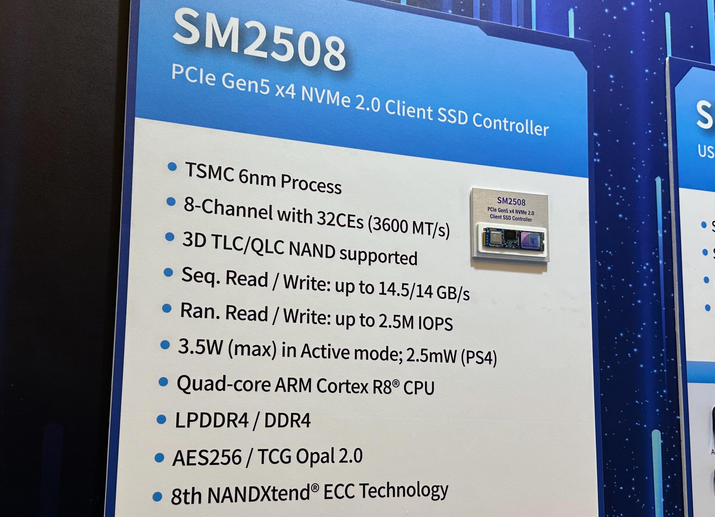 sm2508 contrpoer silicon motion caracteristiques