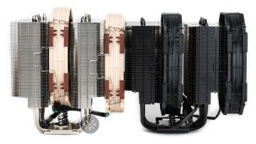 Les Noctua NH-D15 G2 (gauche) et NH-D15 chromax.black (droite) [cliquer pour agrandir]