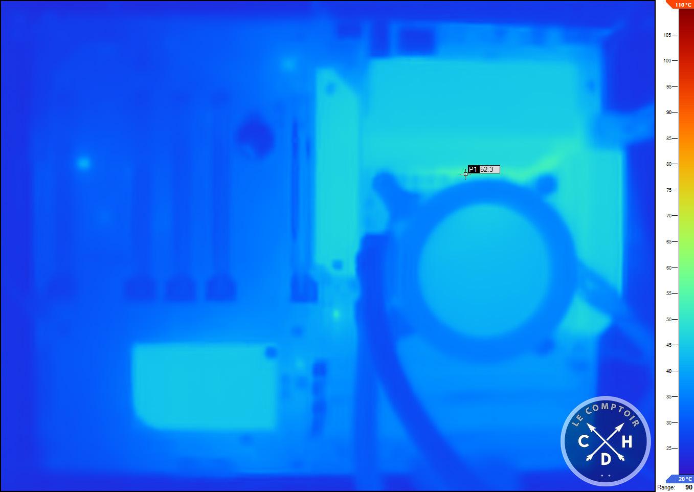 Cliché IR des VRM de la Prime B860-Plus avec un CPU à 120W