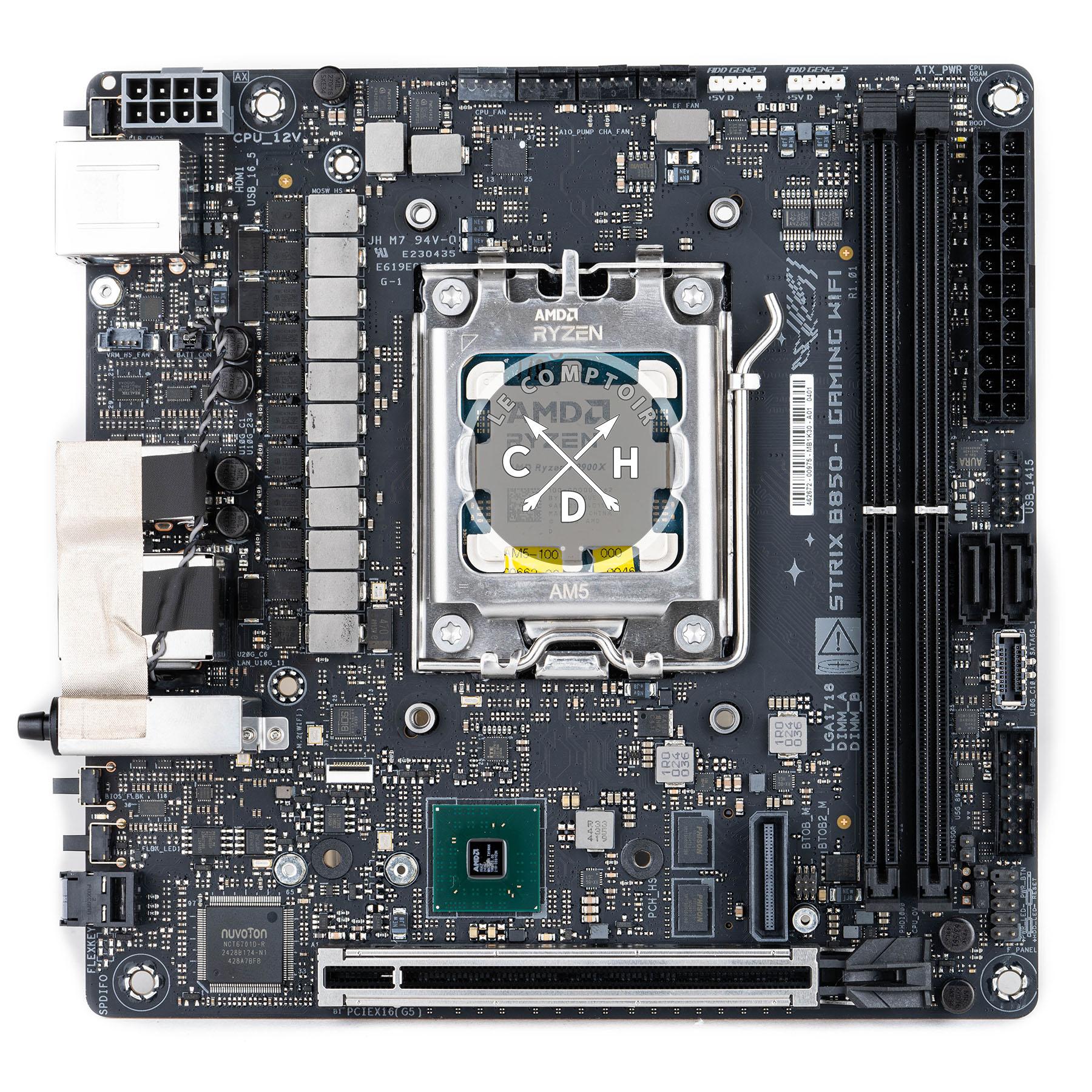 La Strix B850-i Gaming Wifi de face