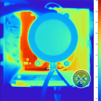 Cliché IR des VRM de la Strix B850-I avec un CPU à 240W [cliquer pour agrandir]