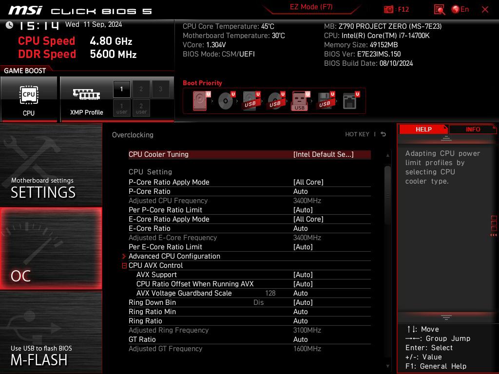 Click BIOS 5 : page OC et tweaking