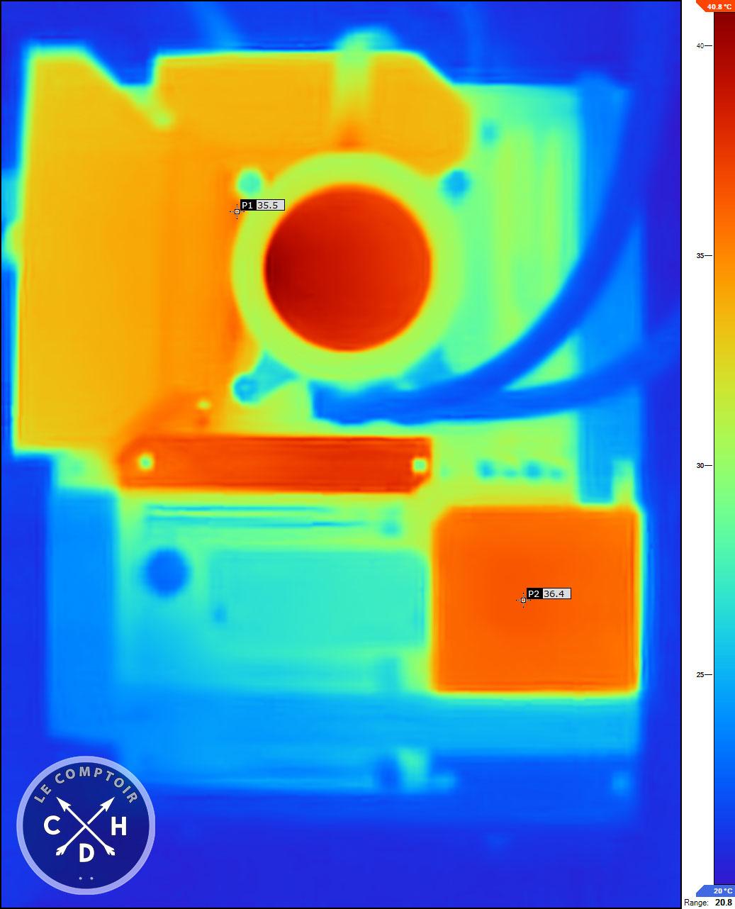 Cliché IR avec un CPU qui se tourne les pouces