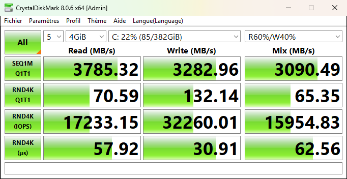crystaldiskmark nuc14lnk