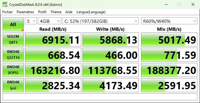 crystaldiskmark nuc14lns2