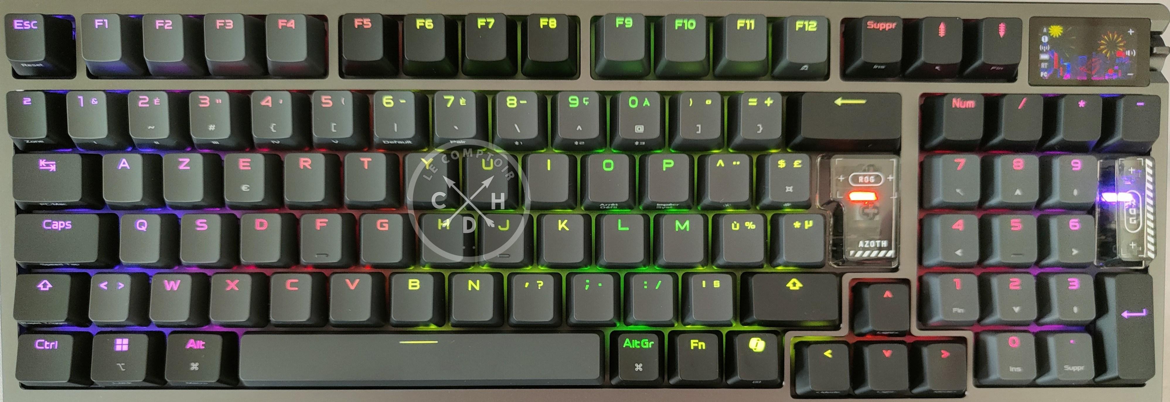 clavier avec ses touches transparentes