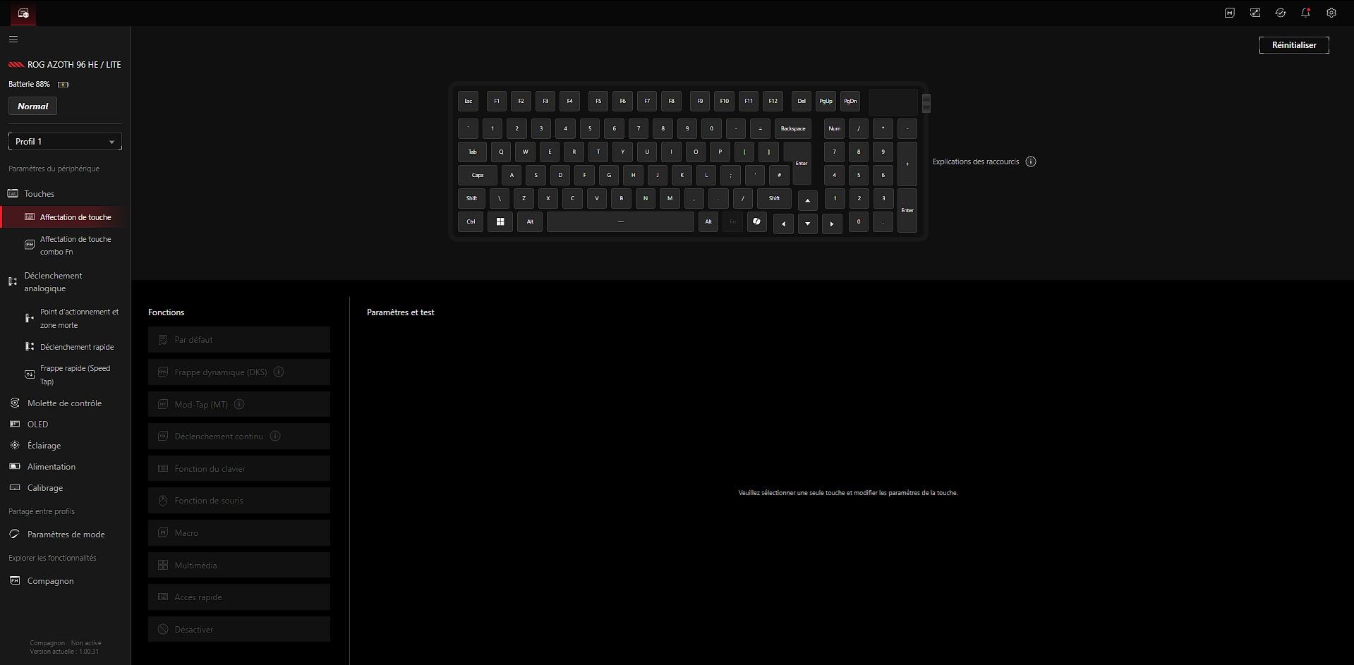Toutes les options du Gear Link. Nous avons volontairement dézoomé.