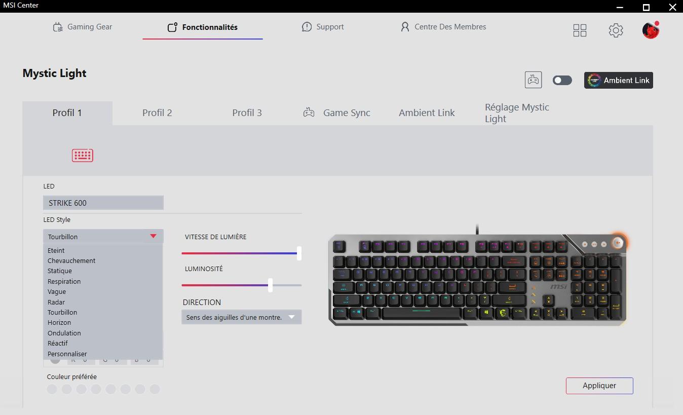 msi center strike 600 mystic light
