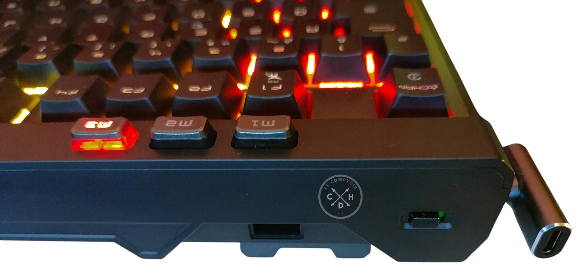 clavier msi strike pro wireless bouton on off range usb et deviation