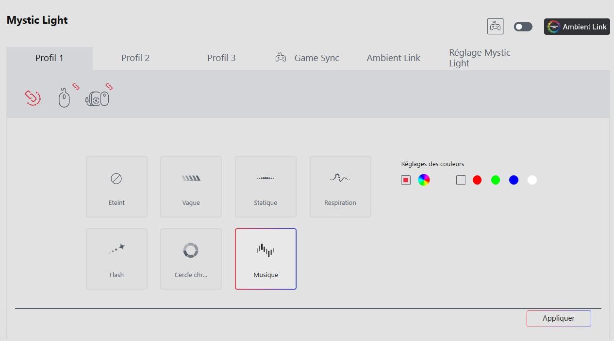 mystic light mode all sync