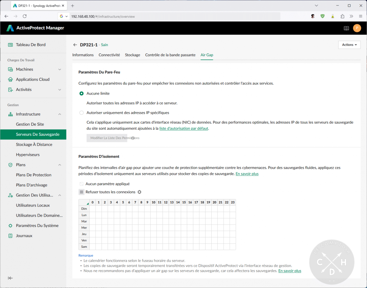 APM / gestion de la sécurité sur les serveur sauvegarde [cliquer pour agrandir]