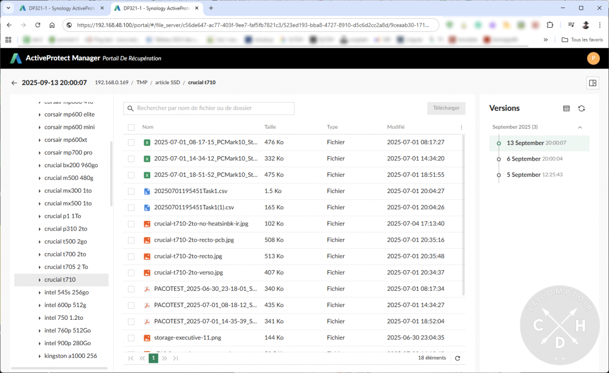 APM / serveur de fichier / portail de récupération [cliquer pour agrandir]