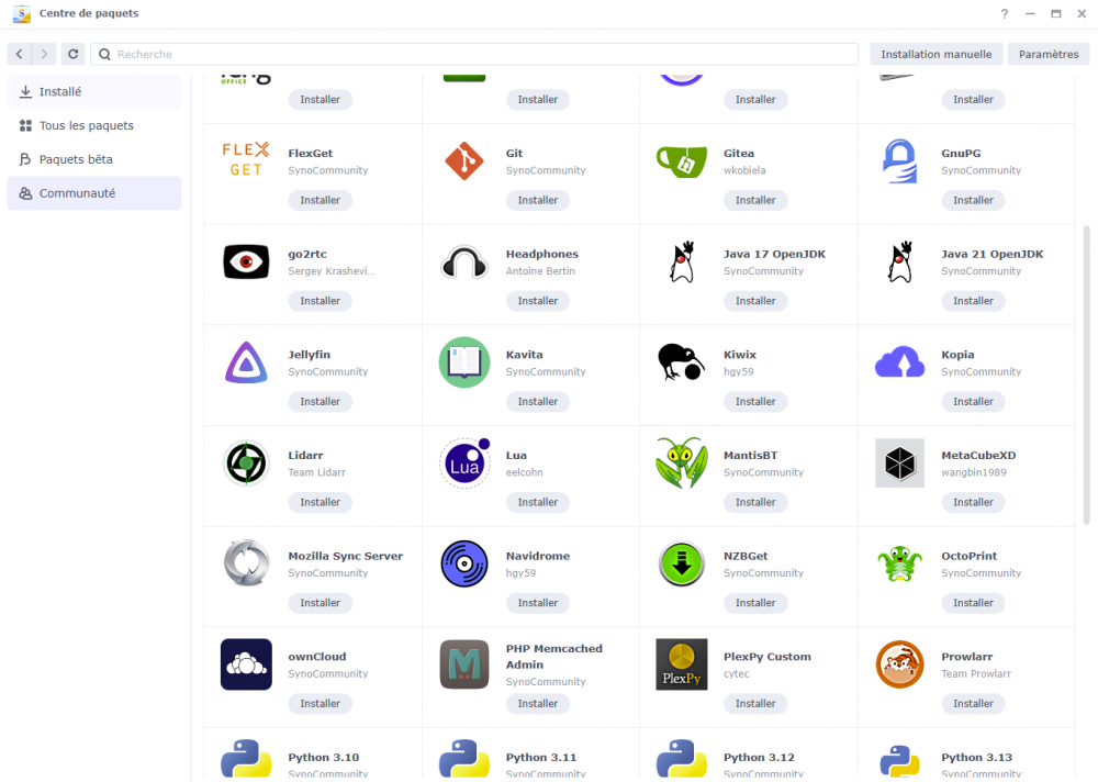 dsm 7 centre de paquet ajout paquet synocommunity [cliquer pour agrandir]
